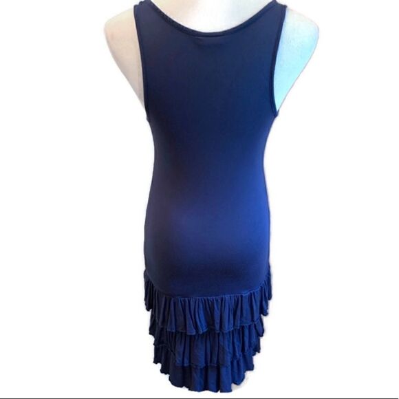 Beach Time Blue Ruffled Bathing Suit Coverup Sz M - Picture 2 of 5